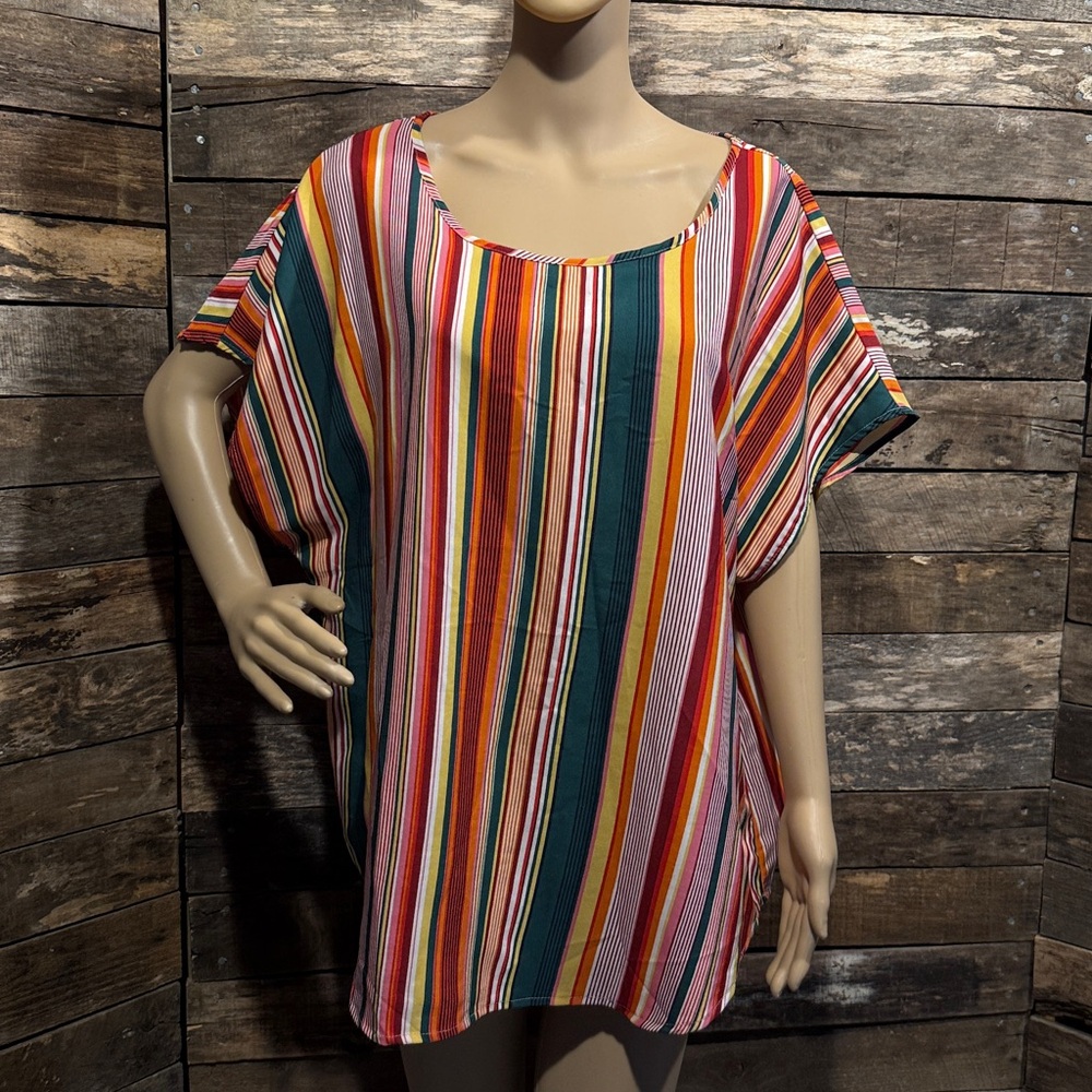 ➕💰BOGO FREE SHEIN Curve Striped Top 2XL - Picture 2 of 6